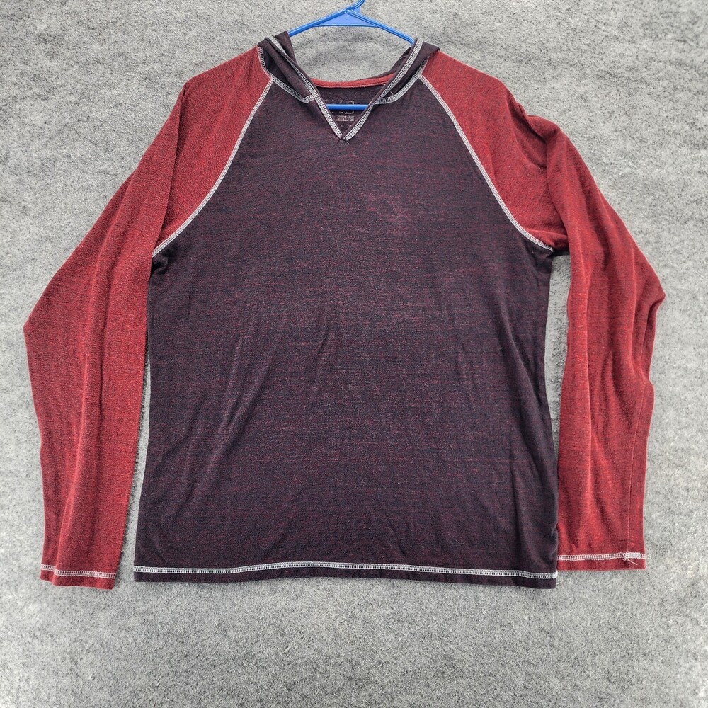 BKE Buckle Shirt Mens Large Hooded Red